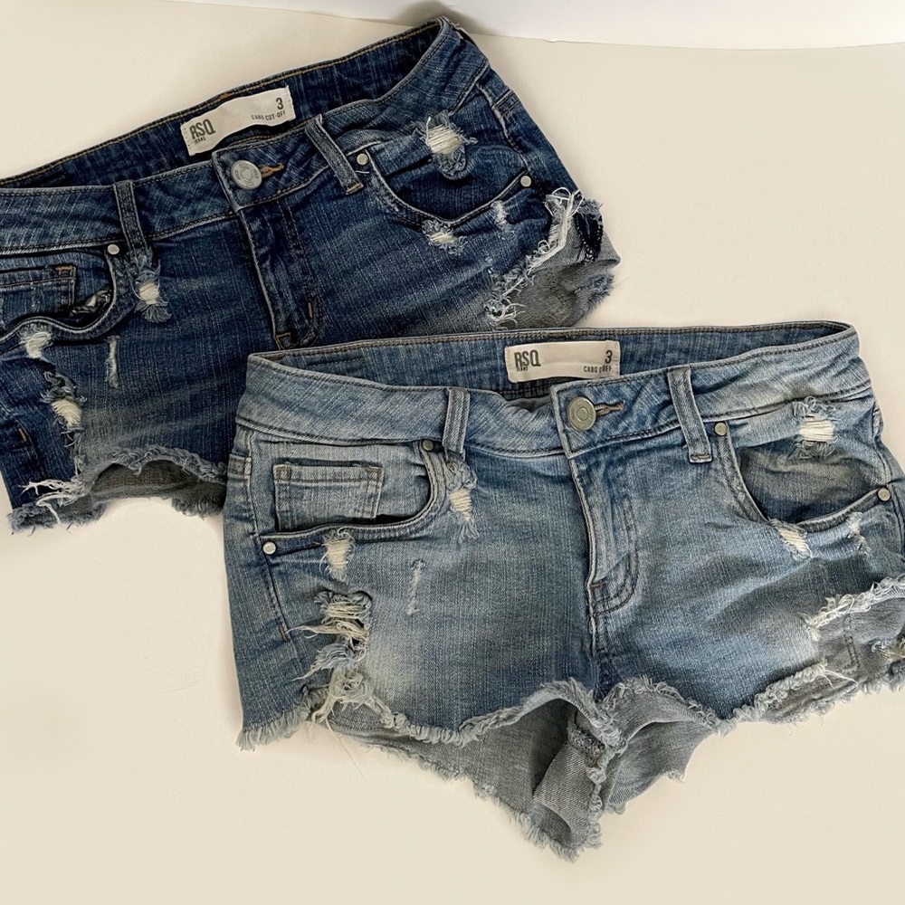 Distressed denim booty shorts bundle